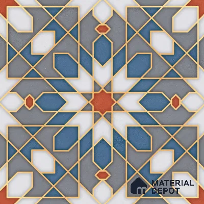 Moroccan Wall & Floor Tile TL 10814 Metallic Mist 1 ft x 1 ft Matt Luster Finish Ceramic Tile - 10 mm | Suitable For Kitchen, Bathroom, Balcony | Please Expect a Slight Variation of Pattern