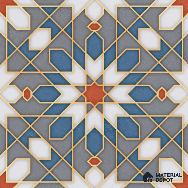 Moroccan Wall & Floor Tile TL 10814 Metallic Mist 1 ft x 1 ft Matt Luster Finish Ceramic Tile - 10 mm | Suitable For Kitchen, Bathroom, Balcony | Please Expect a Slight Variation of Pattern