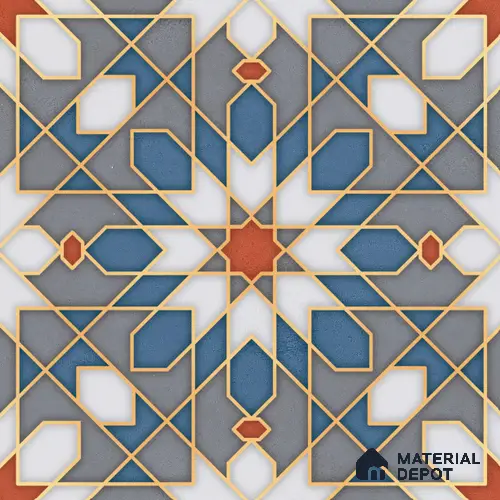Moroccan Wall & Floor Tile TL 10814 Metallic Mist 1 ft x 1 ft Matt Luster Finish Ceramic Tile - 10 mm | Please Expect a Slight Variation of Pattern