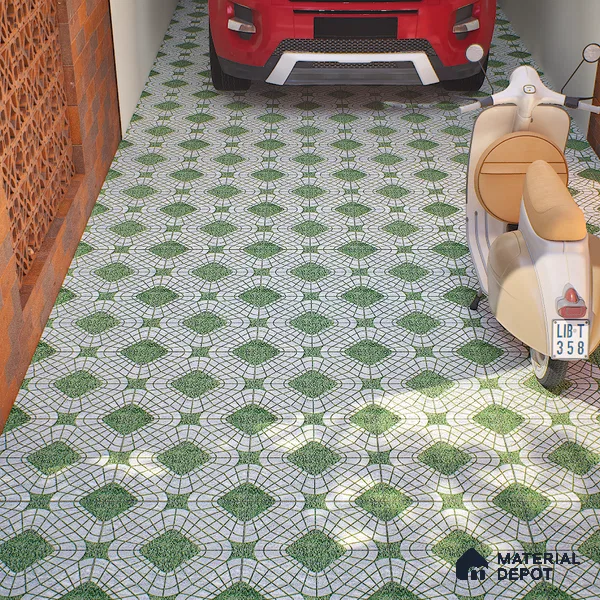 Parking Tile Silverado 12 x 12 inch Anti Skid Matte Finish Vitrified Floor Tile - 8 mm | TL 01824 | Suitable for Parking, Terrace & Outdoor Areas