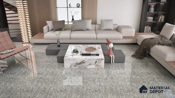 Double Charge Floor & Wall Tile TL 00429 Dualcore Ash Grey 4 ft x 2 ft Vitrified Glossy Finish - 9 mm | Suitable for Bedroom, Living Room, Office & Bathroom Wall
