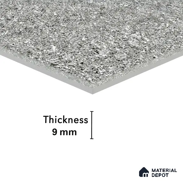 Double Charge Floor & Wall Tile TL 00429 Dualcore Ash Grey 4 ft x 2 ft Vitrified Glossy Finish - 9 mm | Suitable for Bedroom, Living Room, Office & Bathroom Wall
