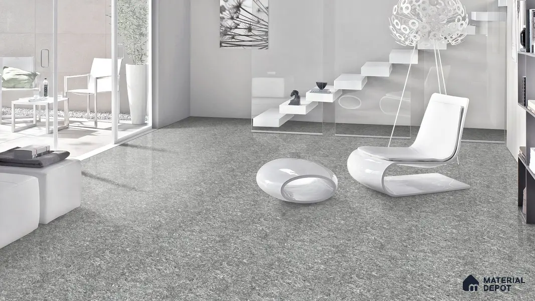 Double Charge Floor & Wall Tile TL 00429 Dualcore Ash Grey 4 ft x 2 ft Vitrified Glossy Finish - 9 mm | Suitable for Bedroom, Living Room, Office & Bathroom Wall