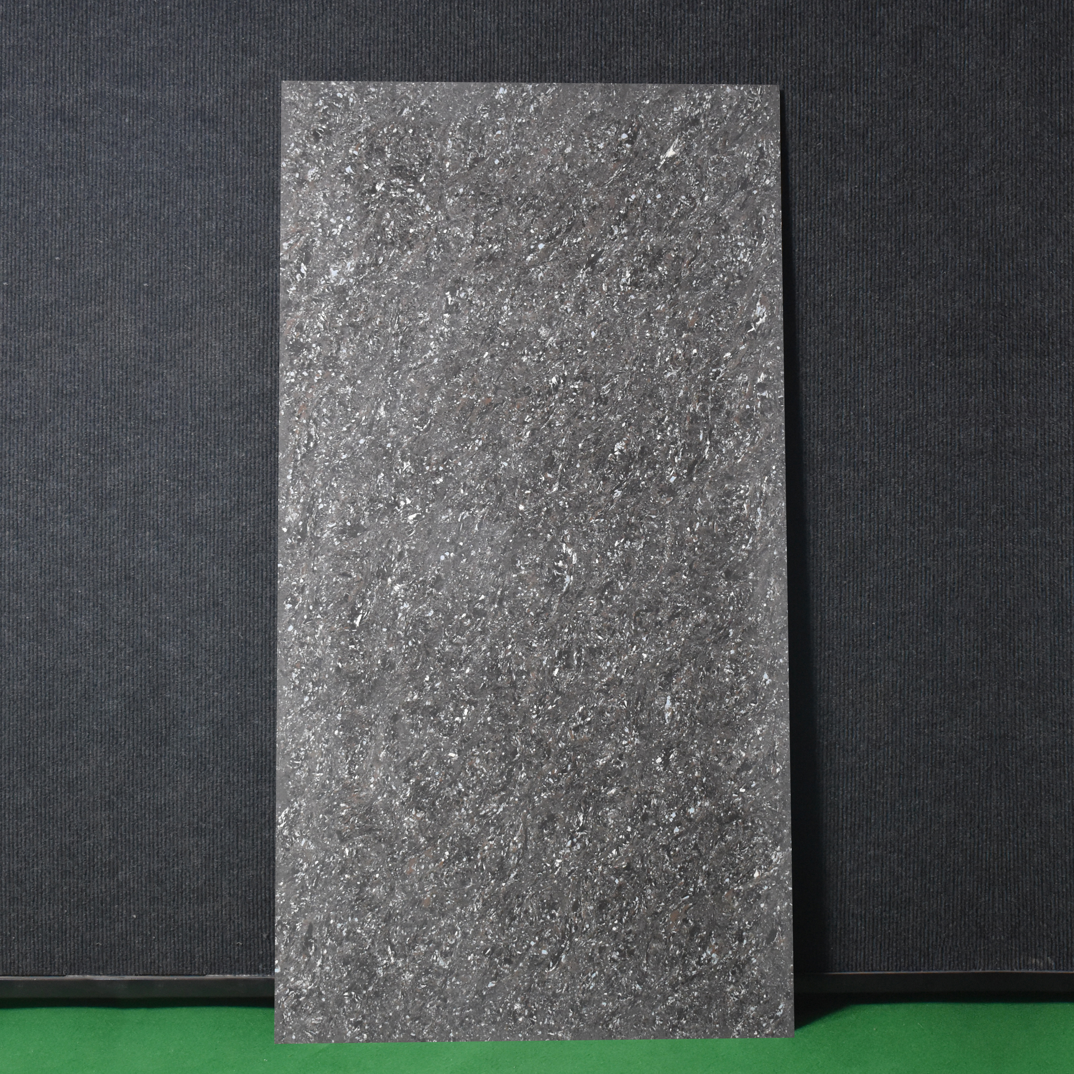 Double Charge Floor & Wall Tile TL 00430 Dualcore Inky Black 4 ft x 2 ft Vitrified Glossy Finish - 9 mm | Suitable for Bedroom, Living Room, Office & Bathroom Wall