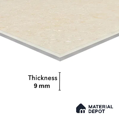 Double Charge Floor & Wall Tile TL 00432 Dualcore Vanilla Beige 4 ft x 2 ft Vitrified Glossy Finish - 9 mm | Suitable for Bedroom, Living Room, Office & Bathroom Wall