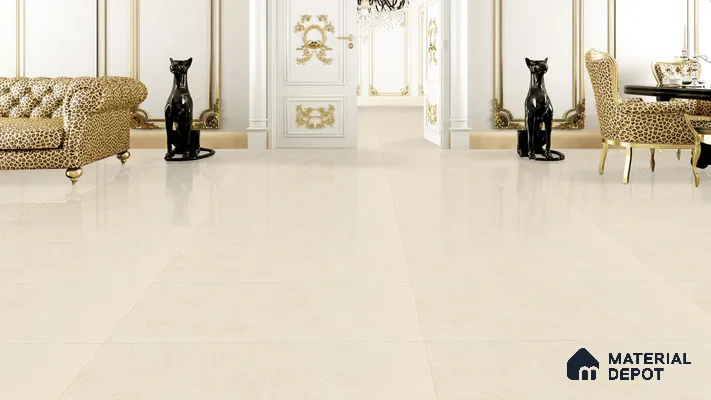Double Charge Floor & Wall Tile TL 00432 Dualcore Vanilla Beige 4 ft x 2 ft Vitrified Glossy Finish - 9 mm | Suitable for Bedroom, Living Room, Office & Bathroom Wall