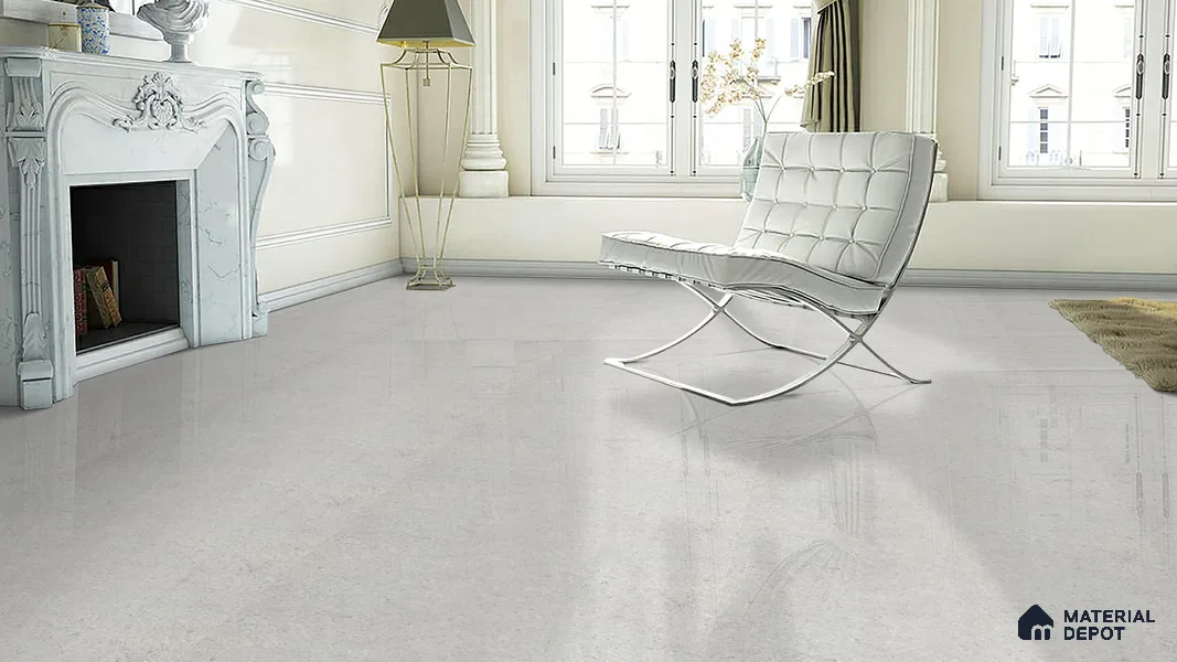 Double Charge Floor & Wall Tile TL 00434 Dualcore Misty Grey 4 ft x 2 ft Vitrified Glossy Finish - 9 mm | Suitable for Bedroom, Living Room, Office & Bathroom Wall