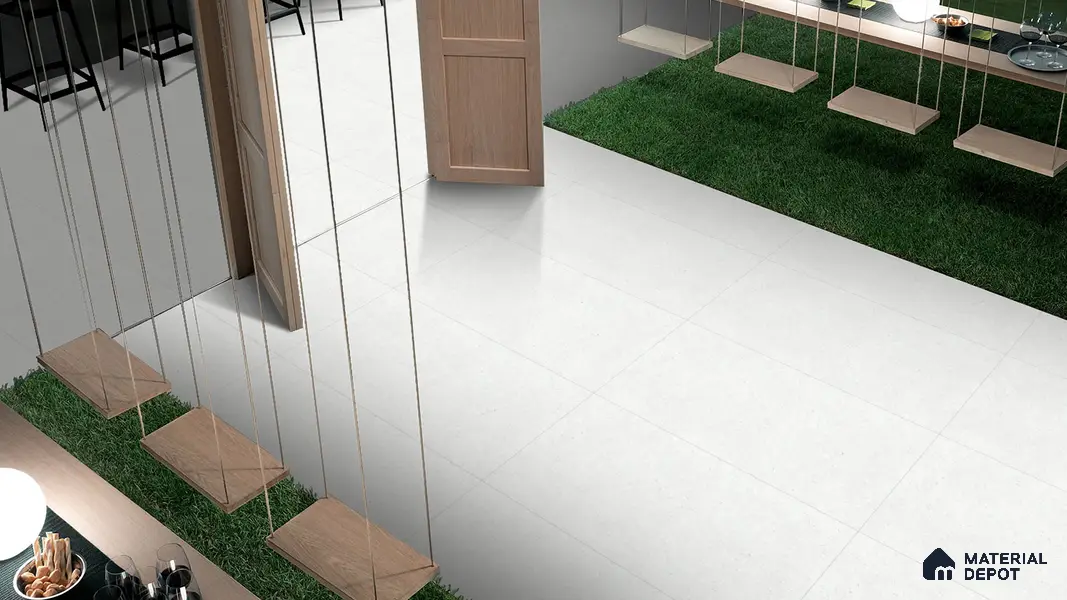 Double Charge Floor & Wall Tile TL 00433 Dualcore Ice White 4 ft x 2 ft Vitrified Glossy Finish - 9 mm | Suitable for Bedroom, Living Room, Office & Bathroom Wall