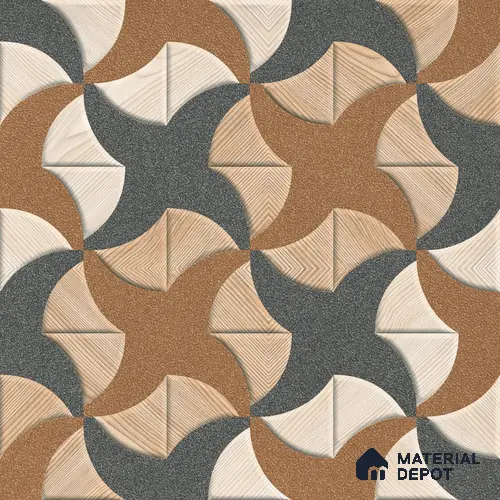 Parking Tile Star Brown 12 x 12 inch Anti Skid Matte Finish Vitrified Floor Tile - 8 mm | TL 01816 | Suitable for Parking, Terrace & Outdoor Areas | Please Expect a Slight Variation of Pattern