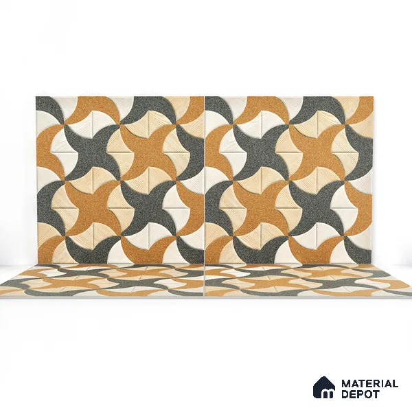 Parking Tile Star Brown 12 x 12 inch Anti Skid Matte Finish Vitrified Floor Tile - 8 mm | TL 01816 | Suitable for Parking, Terrace, Bathroom | Please Expect a Slight Variation of Pattern