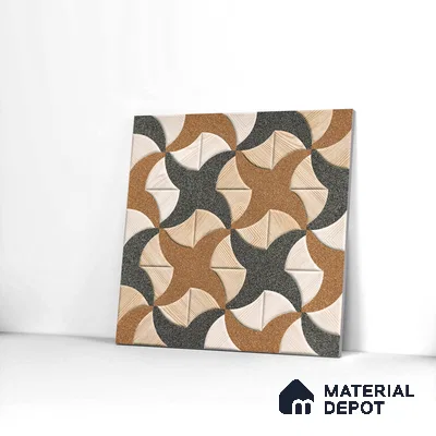 Parking Tile Star Brown 12 x 12 inch Anti Skid Matte Finish Vitrified Floor Tile - 8 mm | TL 01816 | Suitable for Parking, Terrace, Bathroom | Please Expect a Slight Variation of Pattern