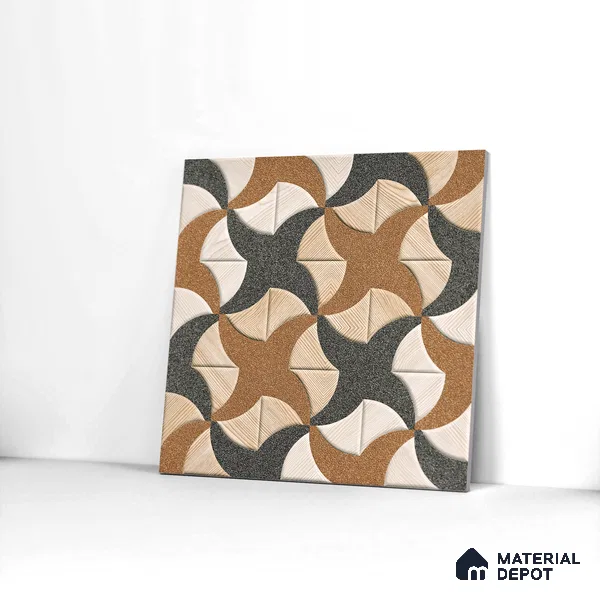 Parking Tile Star Brown 12 x 12 inch Anti Skid Matte Finish Vitrified Floor Tile - 8 mm | TL 01816 | Suitable for Parking, Terrace, Bathroom | Please Expect a Slight Variation of Pattern