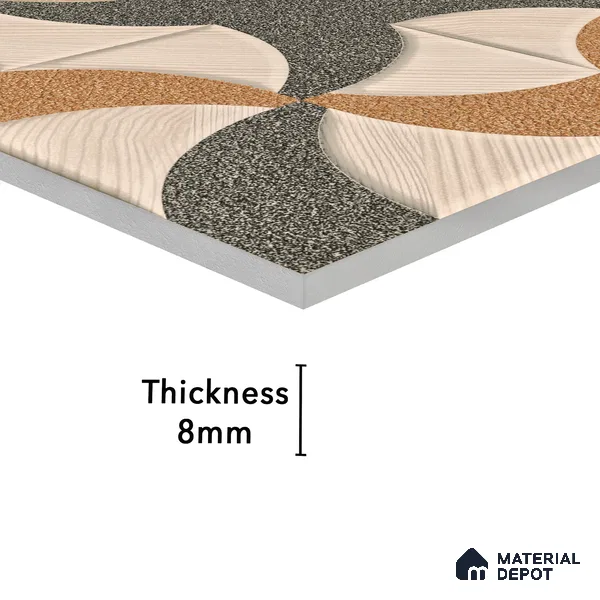 Parking Tile Star Brown 12 x 12 inch Anti Skid Matte Finish Vitrified Floor Tile - 8 mm | TL 01816 | Suitable for Parking, Terrace, Bathroom | Please Expect a Slight Variation of Pattern