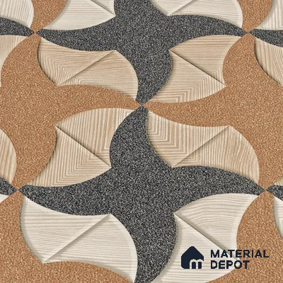 Parking Tile Star Brown 12 x 12 inch Anti Skid Matte Finish Vitrified Floor Tile - 8 mm | TL 01816 | Suitable for Parking, Terrace, Bathroom | Please Expect a Slight Variation of Pattern