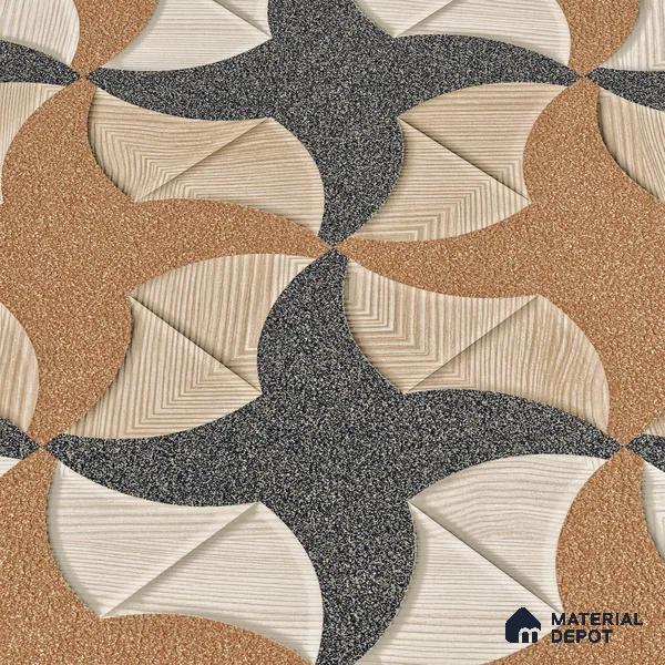 Parking Tile Star Brown 12 x 12 inch Anti Skid Matte Finish Vitrified Floor Tile - 8 mm | TL 01816 | Suitable for Parking, Terrace, Bathroom | Please Expect a Slight Variation of Pattern