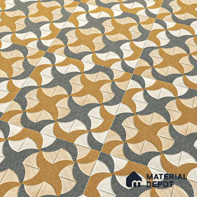 Parking Tile Star Brown 12 x 12 inch Anti Skid Matte Finish Vitrified Floor Tile - 8 mm | TL 01816 | Suitable for Parking, Terrace, Bathroom | Please Expect a Slight Variation of Pattern