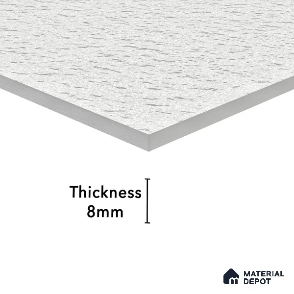 Parking Tile Ice White 12 x 12 inch Anti Skid Matte Finish Vitrified Floor Tile - 8 mm | TL 01827 | Suitable for Courtyard, Bathroom, Balcony