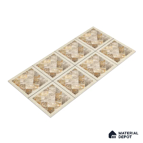 Stone Floor Tile TL 05128 B Zephyr Grain Espresso 2 ft x 2 ft Vitrified  Matte Finish - 12 mm  | Suitable for Terrace, Courtyard, Parking & Balcony