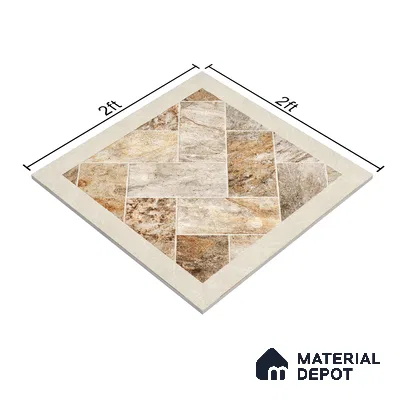 Stone Floor Tile TL 05128 B Zephyr Grain Espresso 2 ft x 2 ft Vitrified  Matte Finish - 12 mm  | Suitable for Terrace, Courtyard, Parking & Balcony
