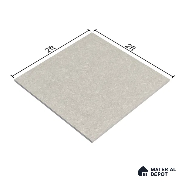 Stone Floor Tile TL 05126 B Ash 2 ft x 2 ft Matte Finish Anti Skid Vitrified Tile - 12 mm  | Suitable for Balcony, Terrace & Coutyard