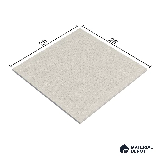 Stone Floor Tile TL 05126 Ash Decor 2 ft x 2 ft Matte Finish Anti Skid Vitrified Tile - 12 mm | Suitable for Balcony, Terrace & Coutyard