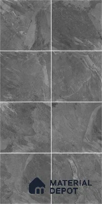 Stone Floor Tile TL 05167 Zephyr Black Pearl 2 ft x 2 ft Vitrified  Matte Finish - 12 mm (Random 8) | Suitable for Terrace, Courtyard, Parking & Balcony
