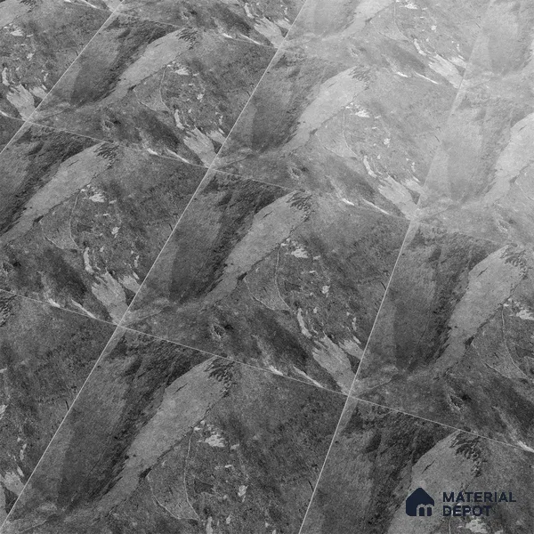Stone Floor Tile TL 05167 Zephyr Black Pearl 2 ft x 2 ft Vitrified  Matte Finish - 12 mm (Random 8) | Suitable for Terrace, Courtyard, Parking & Balcony