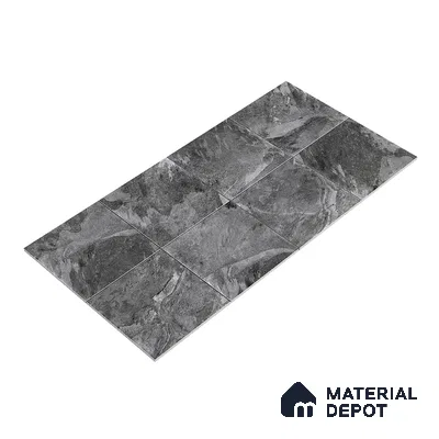 Stone Floor Tile TL 05167 Zephyr Black Pearl 2 ft x 2 ft Vitrified  Matte Finish - 12 mm (Random 8) | Suitable for Terrace, Courtyard, Parking & Balcony