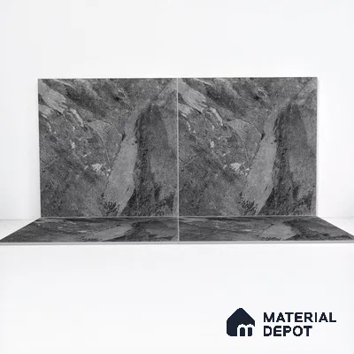 Stone Floor Tile TL 05167 Zephyr Black Pearl 2 ft x 2 ft Vitrified  Matte Finish - 12 mm (Random 8) | Suitable for Terrace, Courtyard, Parking & Balcony
