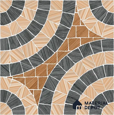 Parking Tile Geometric Beige 12 x 12 inch Anti Skid Matte Finish Vitrified Floor Tile - 8 mm | TL 01822 B | Suitable for Parking, Terrace, Bathroom