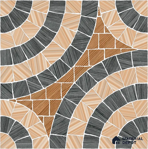 Parking Tile Geometric Beige 12 x 12 inch Anti Skid Matte Finish Vitrified Floor Tile - 8 mm | TL 01822 B | Suitable for Parking, Terrace, Bathroom