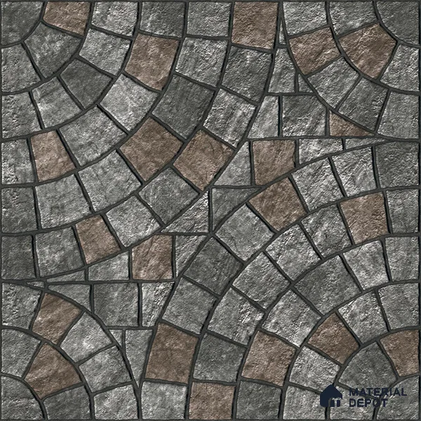 Parking Tile Geometric Black 12 x 12 inch Anti Skid Matte Finish Vitrified Floor Tile - 8 mm | TL 01822 C | Suitable for Parking, Terrace & Outdoor Areas | Suitable for Parking, Courtyard, Garden