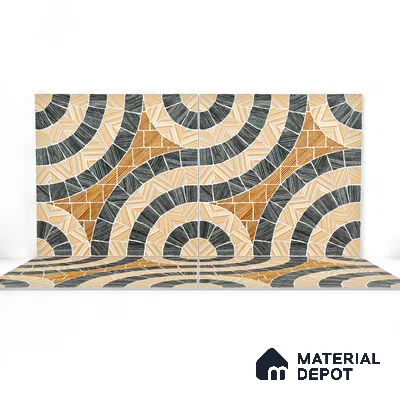 Parking Tile Geometric Beige 12 x 12 inch Anti Skid Matte Finish Vitrified Floor Tile - 8 mm | TL 01822 B | Suitable for Parking, Terrace, Bathroom