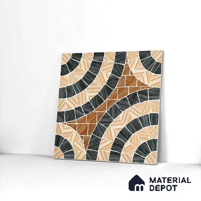 Parking Tile Geometric Beige 12 x 12 inch Anti Skid Matte Finish Vitrified Floor Tile - 8 mm | TL 01822 B | Suitable for Parking, Terrace, Bathroom