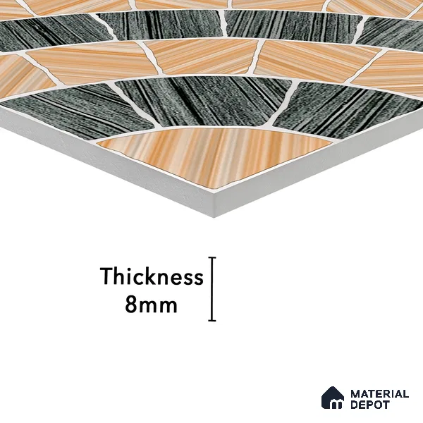 Parking Tile Geometric Beige 12 x 12 inch Anti Skid Matte Finish Vitrified Floor Tile - 8 mm | TL 01822 B | Suitable for Parking, Terrace, Bathroom