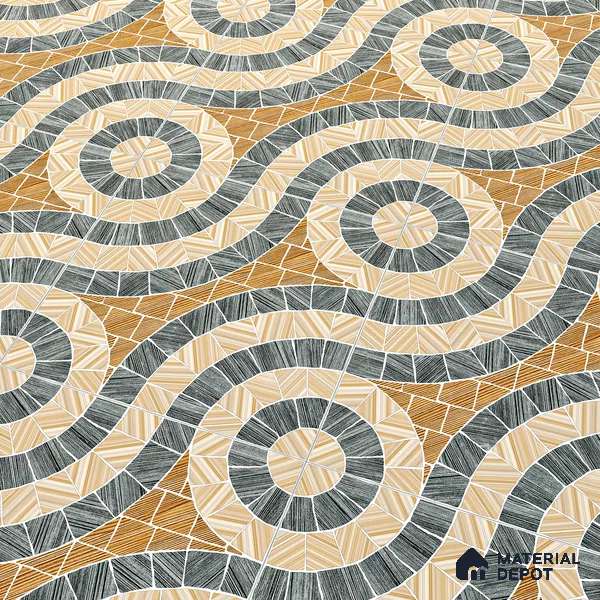 Parking Tile Geometric Beige 12 x 12 inch Anti Skid Matte Finish Vitrified Floor Tile - 8 mm | TL 01822 B | Suitable for Parking, Terrace, Bathroom