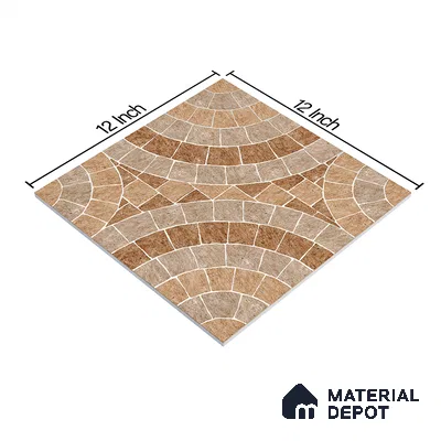 Parking Tile Stonish Brown 12 x 12 inch Anti Skid Matte Finish Vitrified Floor Tile - 8 mm | TL 01822 | Suitable for Parking, Bathroom, Balcony