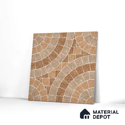 Parking Tile Stonish Brown 12 x 12 inch Anti Skid Matte Finish Vitrified Floor Tile - 8 mm | TL 01822 | Suitable for Parking, Bathroom, Balcony