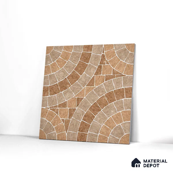 Parking Tile Stonish Brown 12 x 12 inch Anti Skid Matte Finish Vitrified Floor Tile - 8 mm | TL 01822 | Suitable for Parking, Bathroom, Balcony
