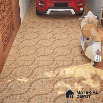 Parking Tile Stonish Brown 12 x 12 inch Anti Skid Matte Finish Vitrified Floor Tile - 8 mm | TL 01822 | Suitable for Parking, Bathroom, Balcony