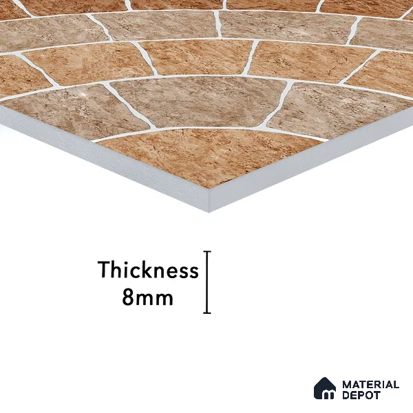 Parking Tile Stonish Brown 12 x 12 inch Anti Skid Matte Finish Vitrified Floor Tile - 8 mm | TL 01822 | Suitable for Parking, Bathroom, Balcony