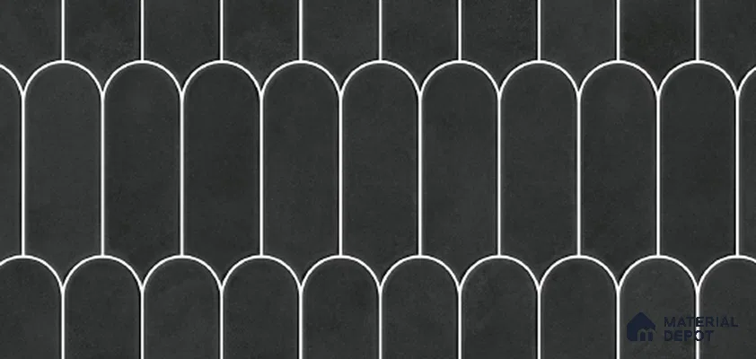 Faux Subway Wall Tile TL 10766 B Black Onyx Dark 2 ft x 1 ft Glossy Finish Ceramic Tile - 9 mm | Please Expect a Slight Variation of Pattern
