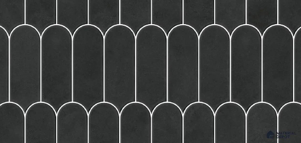 Faux Subway Wall Tile TL 10766 B Black Onyx Dark 2 ft x 1 ft Glossy Finish Ceramic Tile - 9 mm | Please Expect a Slight Variation of Pattern