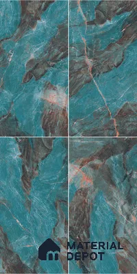 Marble Wall & Floor Tile TL 05152 Marblis Azure Mist 4 ft x 2 ft Vitrified  High Gloss Finish - 9 mm (Random 4) | Suitable for Living Room, Bedroom & Bathroom