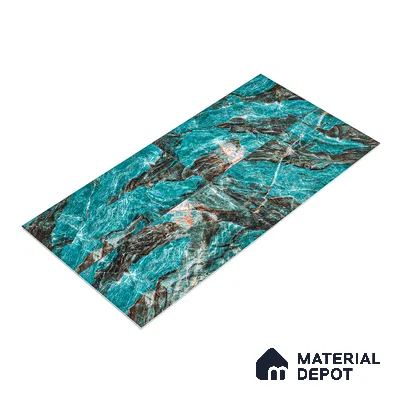 Marble Wall & Floor Tile TL 05152 Marblis Azure Mist 4 ft x 2 ft Vitrified  High Gloss Finish - 9 mm (Random 4) | Suitable for Living Room, Bedroom & Bathroom