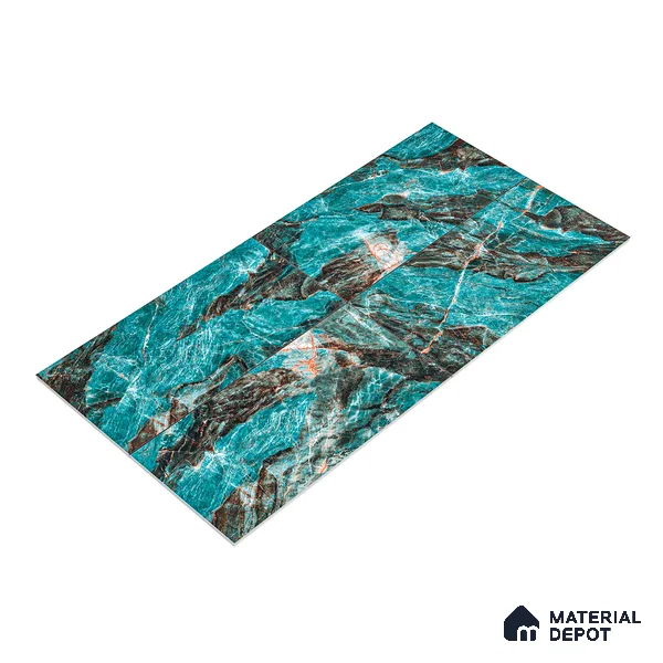 Marble Wall & Floor Tile TL 05152 Marblis Azure Mist 4 ft x 2 ft Vitrified High Gloss Finish - 9 mm (Random 4) | Suitable for Living Room, Bedroom & Bathroom