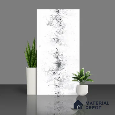 Marble Wall & Floor Tile TL 05118 B Marblis Blizzard Shine 4 ft x 2 ft Vitrified Endless Glossy Finish - 9 mm (Random 4) | Suitable for Living Room, Bedroom & Bathroom