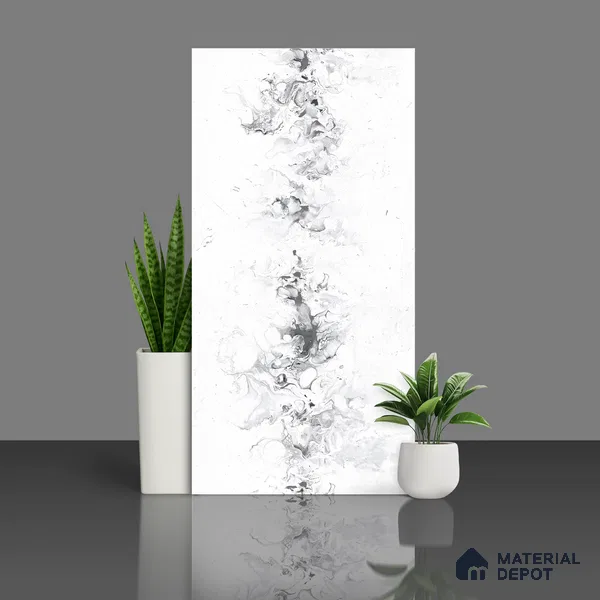Marble Wall & Floor Tile TL 05118 B Marblis Blizzard Shine 4 ft x 2 ft Vitrified Endless Glossy Finish - 9 mm (Random 4) | Suitable for Living Room, Bedroom & Bathroom