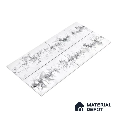 Marble Wall & Floor Tile TL 05118 B Marblis Blizzard Shine 4 ft x 2 ft Vitrified Endless Glossy Finish - 9 mm (Random 4) | Suitable for Living Room, Bedroom & Bathroom
