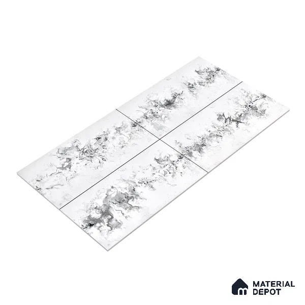 Marble Wall & Floor Tile TL 05118 B Marblis Blizzard Shine 4 ft x 2 ft Vitrified Endless Glossy Finish - 9 mm (Random 4) | Suitable for Living Room, Bedroom & Bathroom